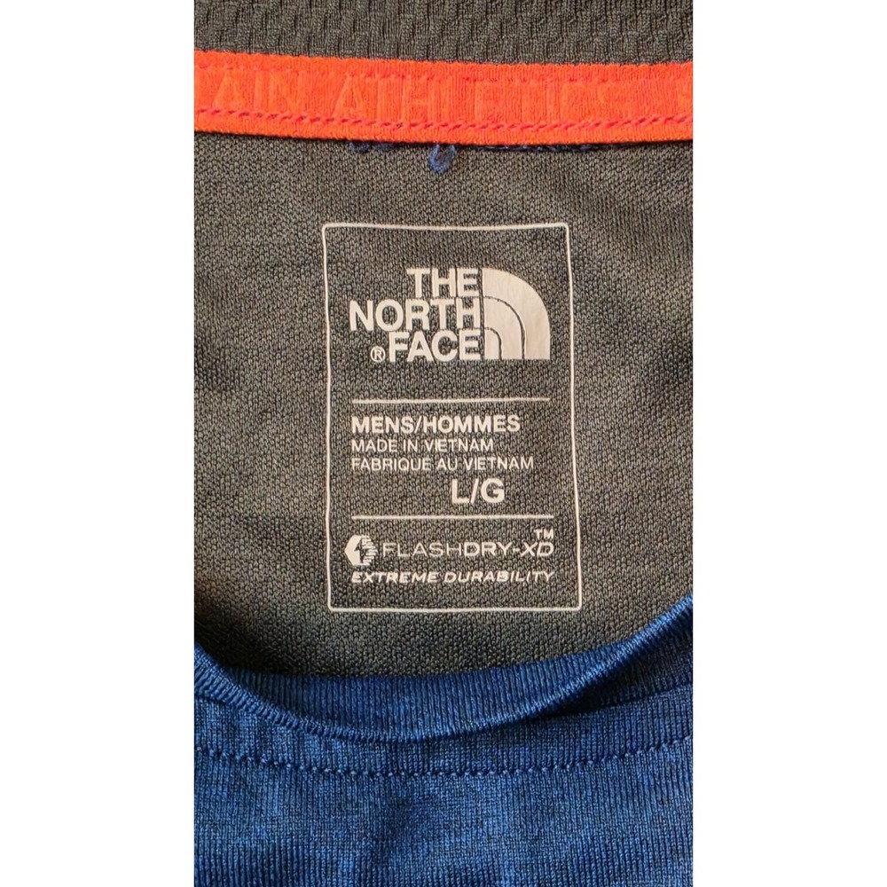 The North Face Mens Performance T-Shirt Blue Gray Mesh Active Tee - Picture 5 of 9